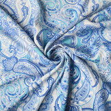 100% Viscose Ziso Paisley Blue