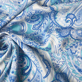 100% Viscose Ziso Paisley Blue