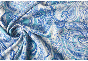 100% Viscose Ziso Paisley Blue