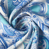 100% Viscose Ziso Paisley Blue