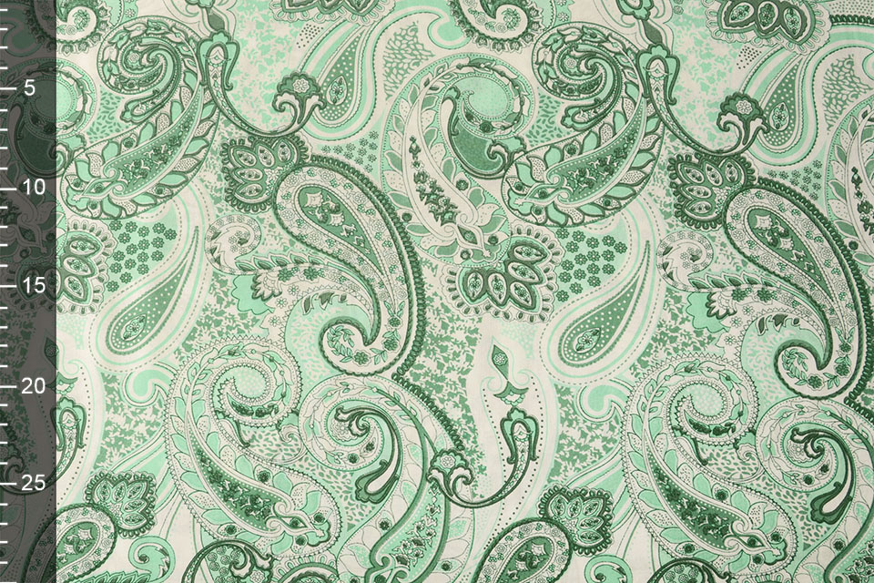 100% Viscose Ziso Paisley Groen