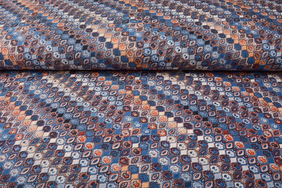 100% Viskose Seli Blau