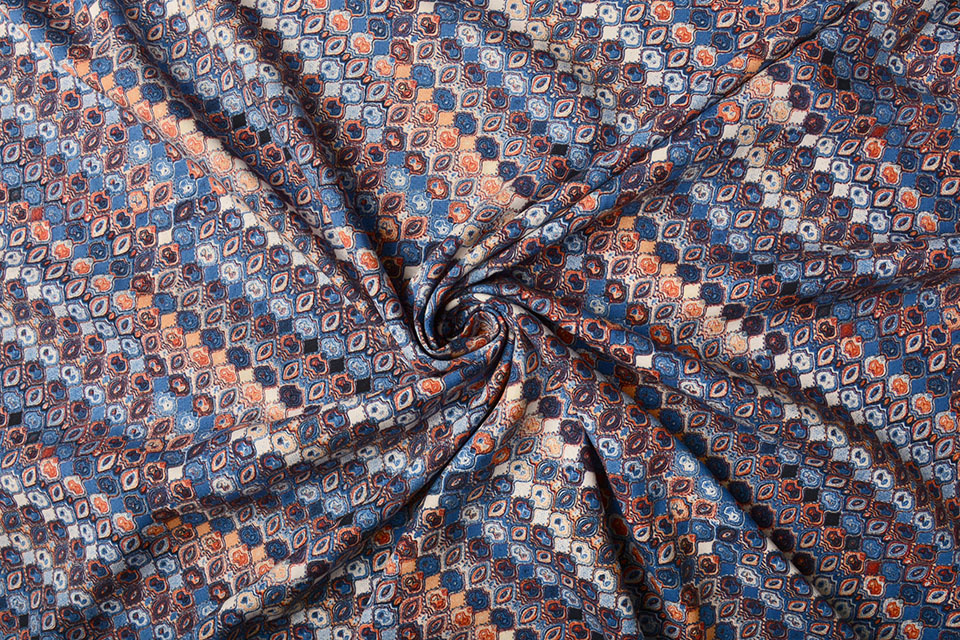 100% Viskose Seli Blau