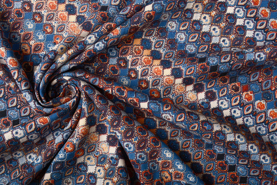 100% Viskose Seli Blau