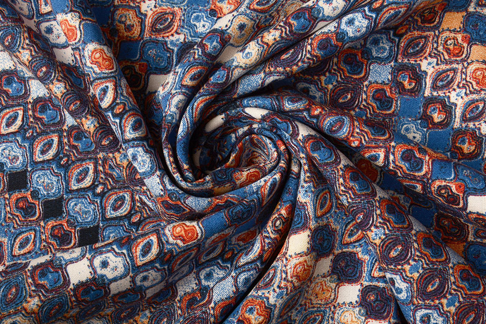 100% Viskose Seli Blau