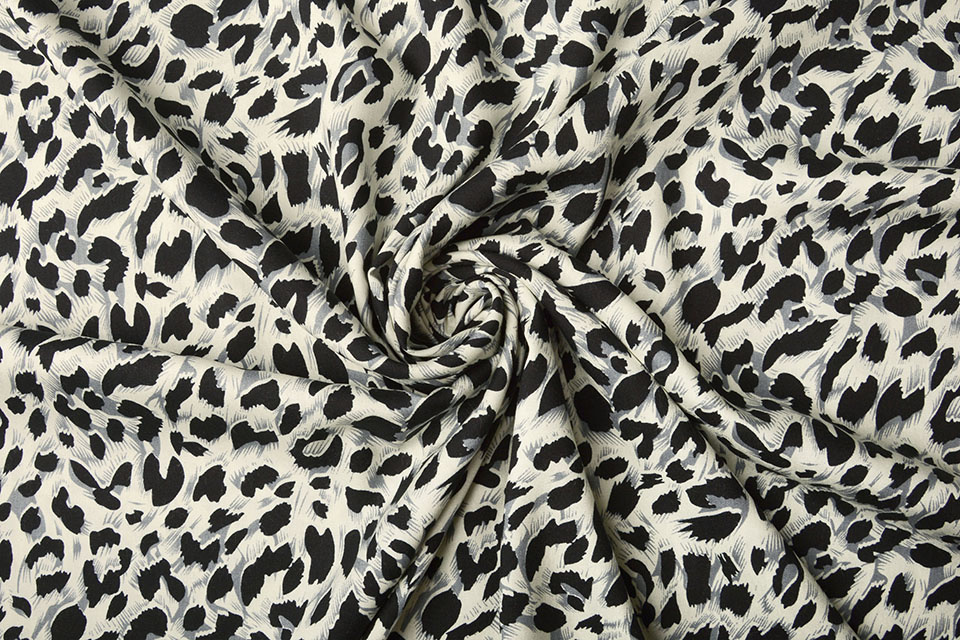100% Viscose Madoa Grijs