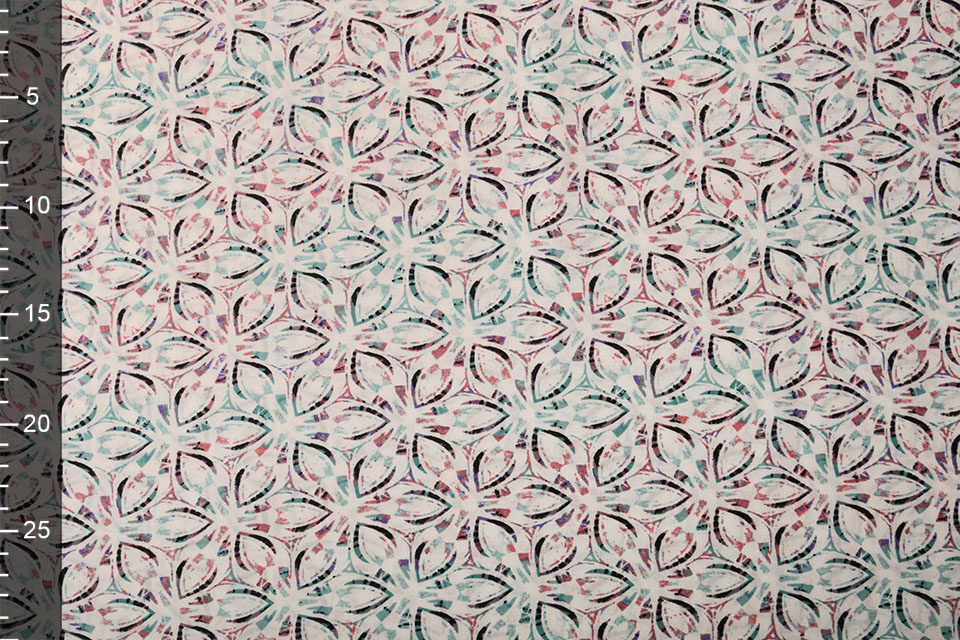 100% Viskose Morir Flor Aqua