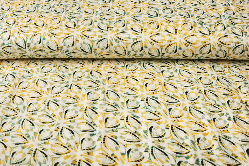 100% Viscose Morir Flor Yellow