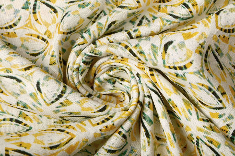 100% Viscose Morir Flor Yellow
