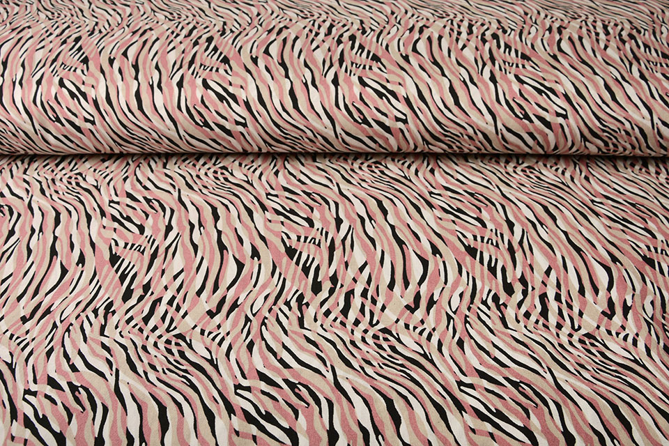 100% Viskose Zebra Rosa