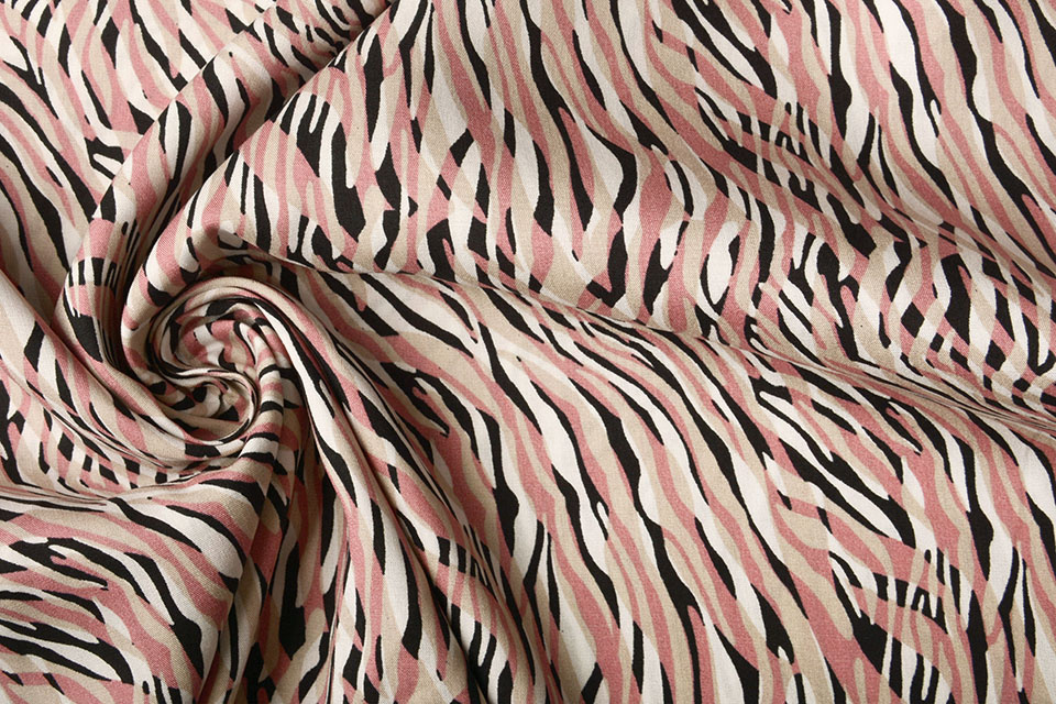 100% Viskose Zebra Rosa