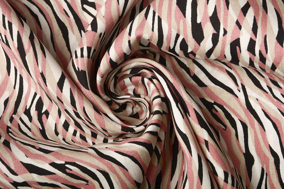 100% Viskose Zebra Rosa
