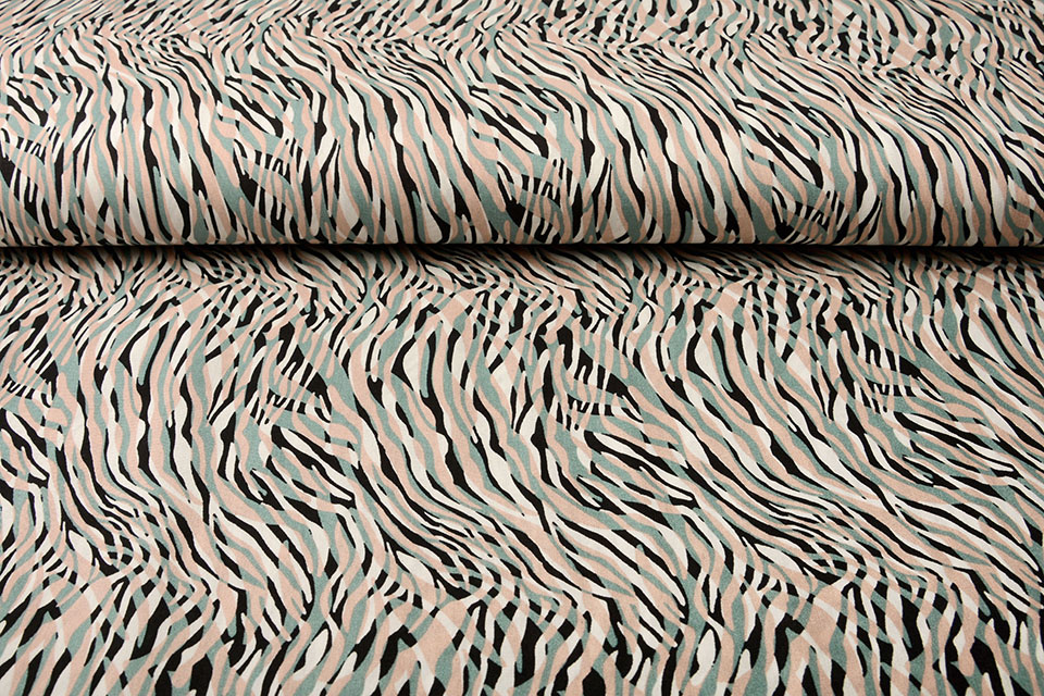 100% Viscose Zebra Oud Groen