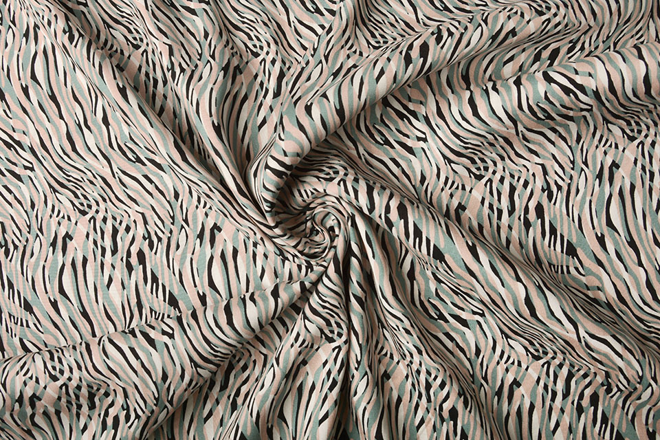 100% Viscose Zebra Oud Groen