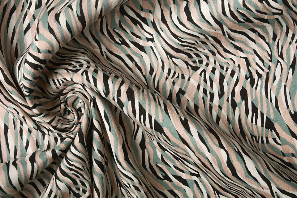 100% Viscose Zebra Oud Groen