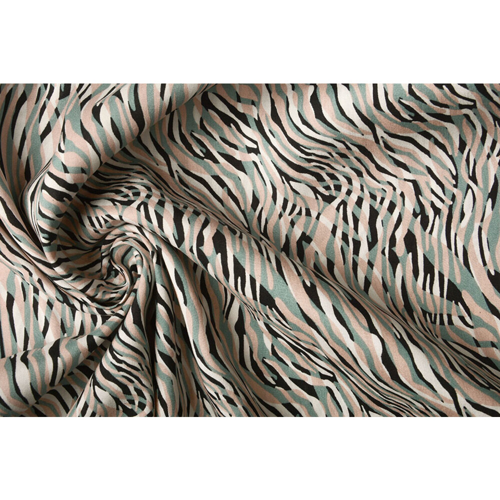 100 Viscose Zebra Oud Groen YES Fabrics
