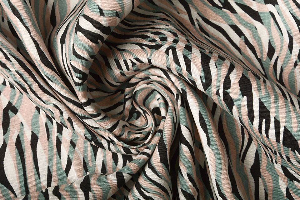 100% Viscose Zebra Oud Groen