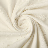 Jersey Embroidery Daisy Creme