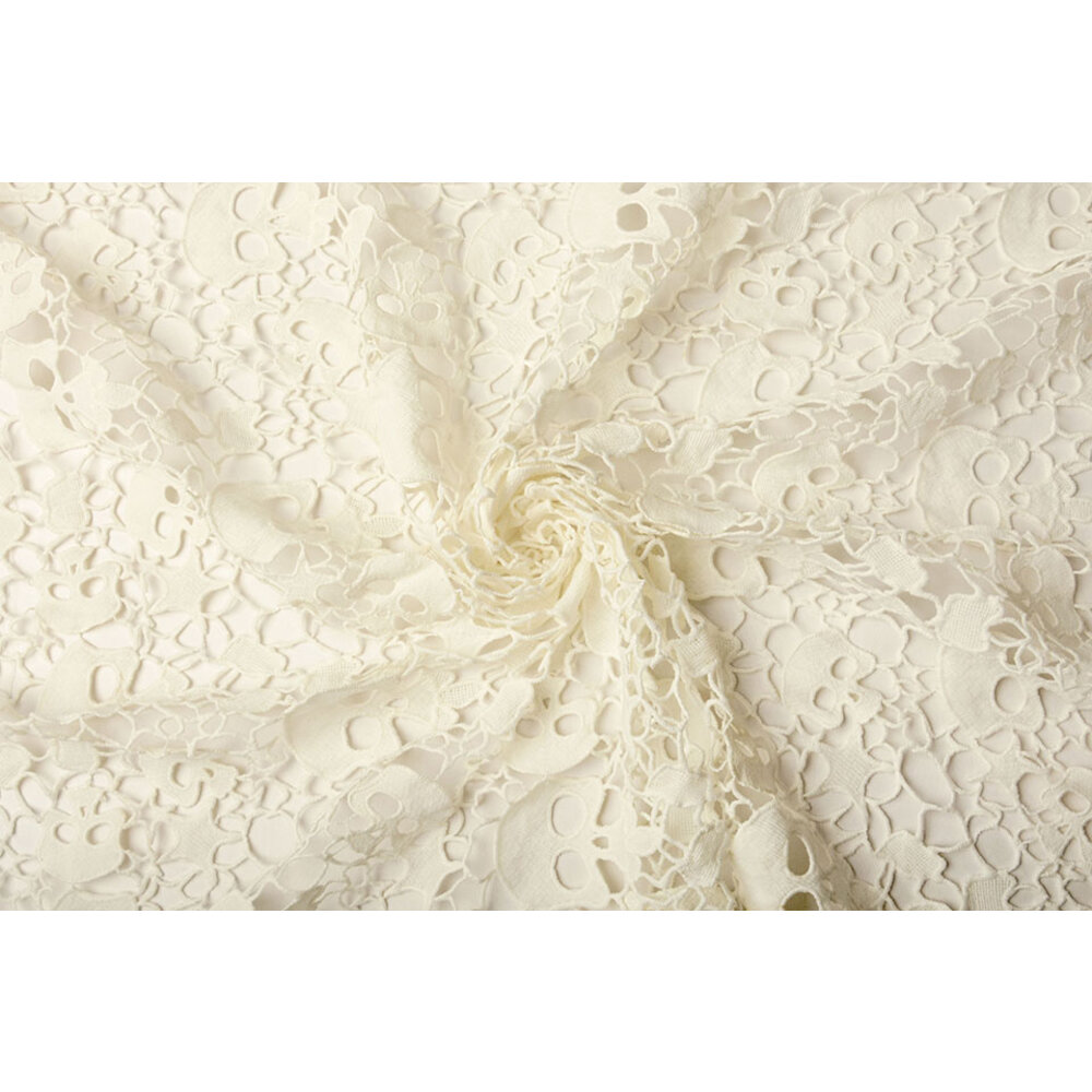 Lace Skull Creme Yes Fabrics