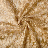 Mesh Embroidered June Gold