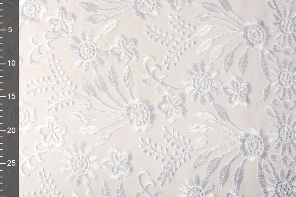 Mesh Embroidered June White