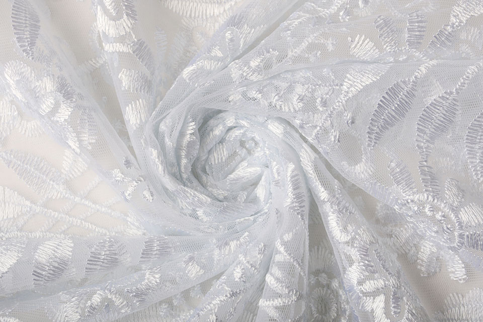 Mesh Embroidered June White