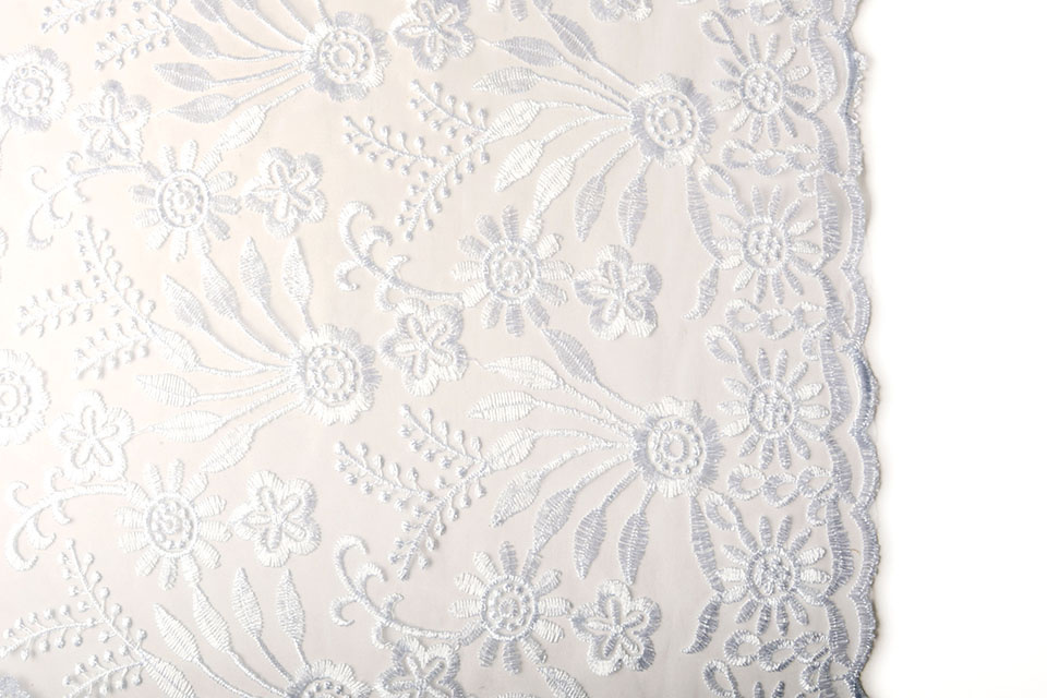 Mesh Embroidered June White