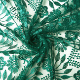 Mesh Embroidered June Bottle Green