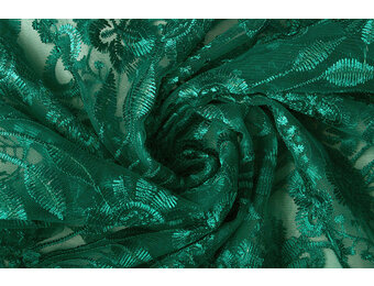 Mesh Embroidered June Bottle Green