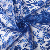 Mesh Embroidered June Royal Blue