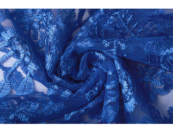 Netz Bestickt June Königsblau