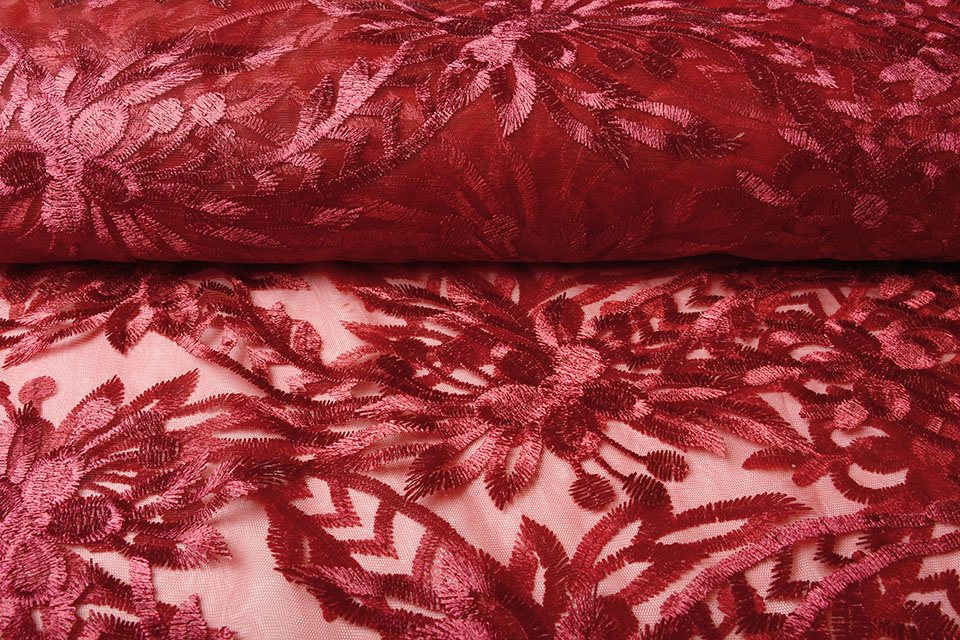 Mesh Embroidered Eline Red