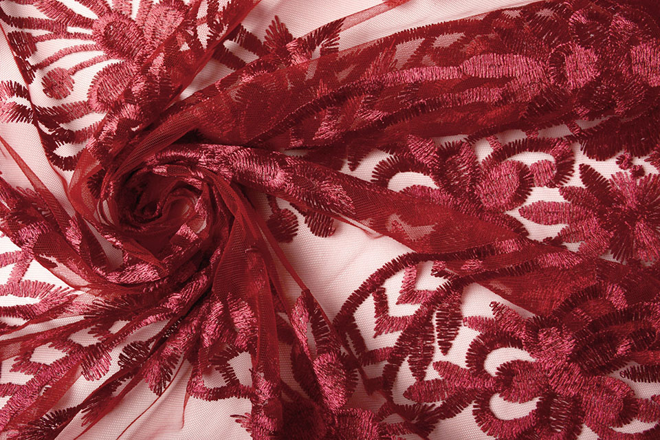 Mesh Embroidered Eline Red