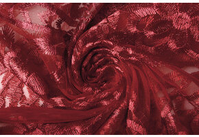 Mesh Geborduurd Eline Rood