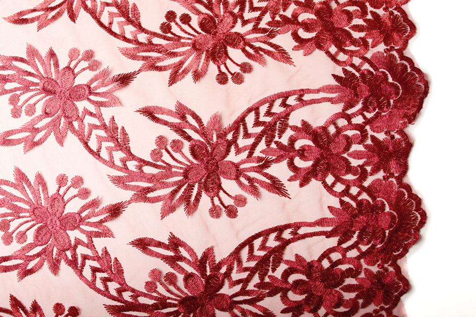 Mesh Embroidered Eline Red