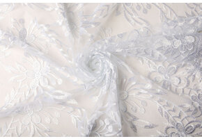 Netz Bestickt Eline Weiß