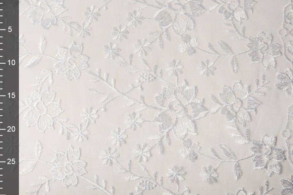 Mesh Embroidered Bo White