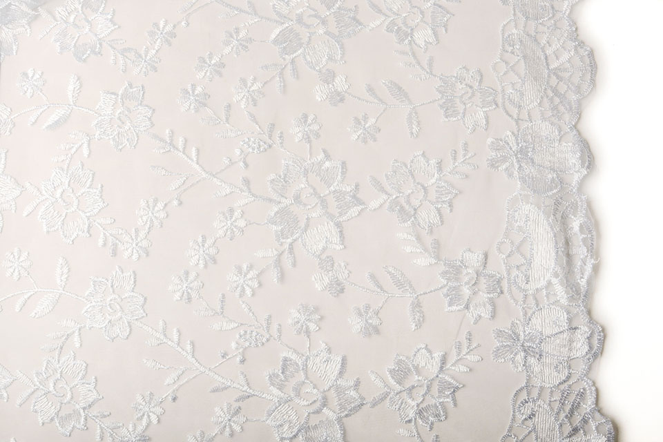Mesh Embroidered Bo White