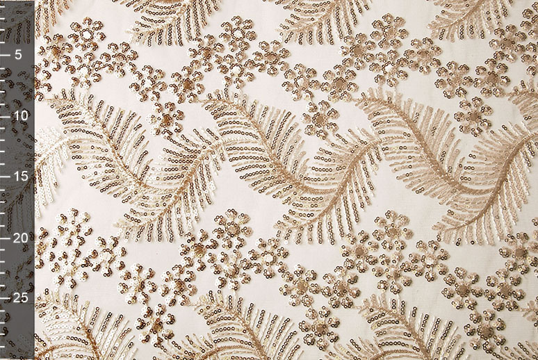 Mesh Embroidered Sequins Lina Champagne