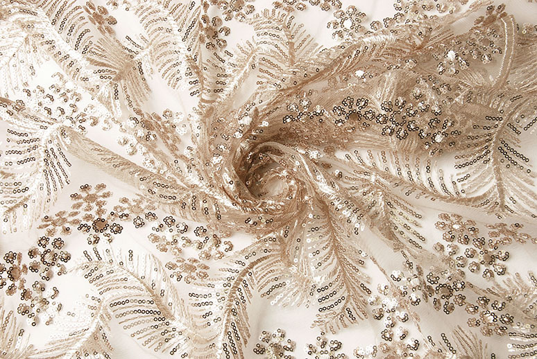 Mesh Embroidered Sequins Lina Champagne