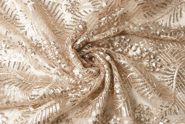 Mesh Embroidered Sequins Lina Champagne