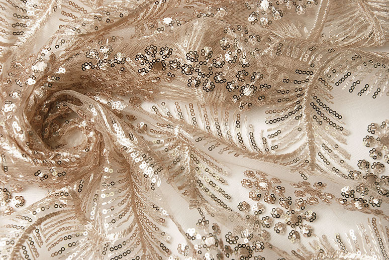 Mesh Embroidered Sequins Lina Champagne