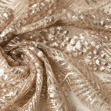 Netz Bestickt Pailletten Lina Champagne