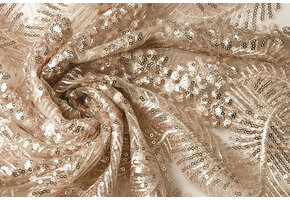 Mesh Geborduurd Pailletten  Lina Champagne