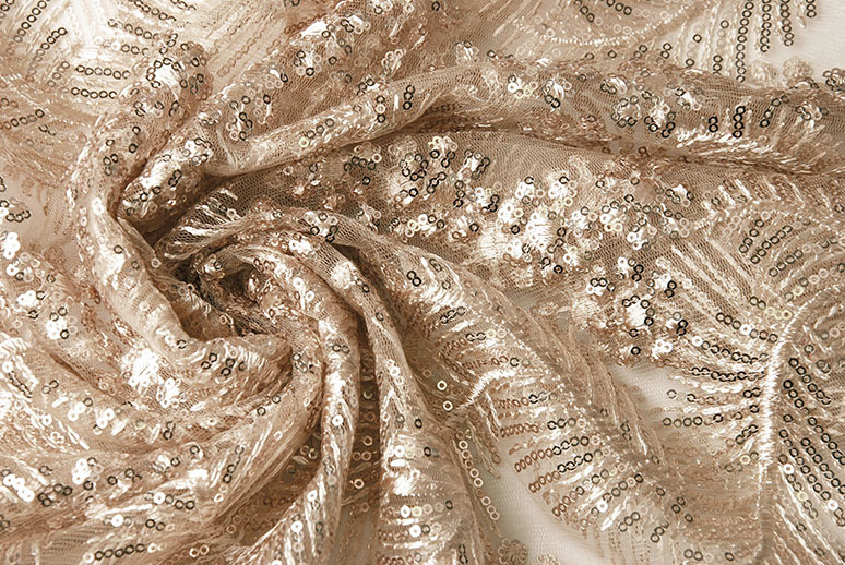 Mesh Embroidered Sequins Lina Champagne