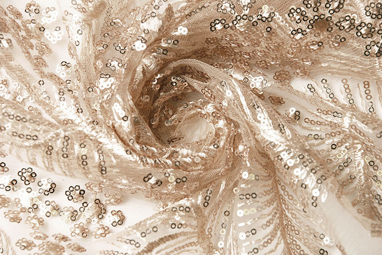 Mesh Embroidered Sequins Lina Champagne
