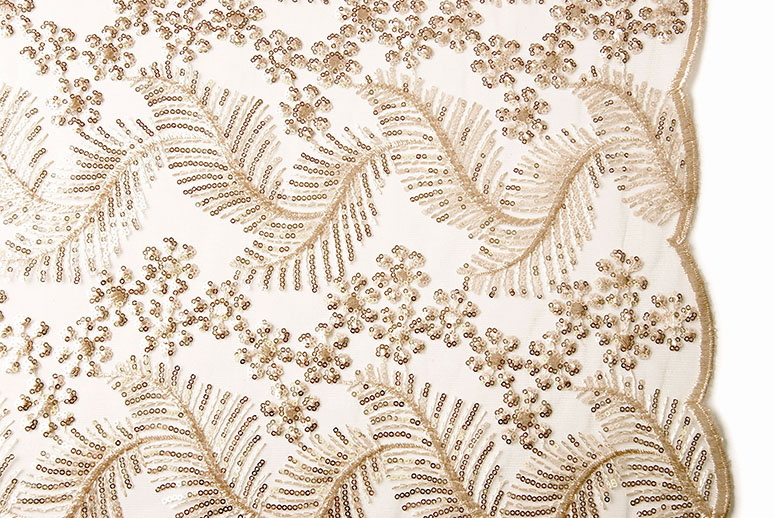 Mesh Embroidered Sequins Lina Champagne