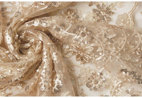 Netz Bestickt Pailletten Liz Champagne