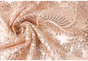 Mesh Embroidered  Sequins Lina Salmon