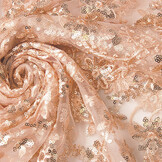 Mesh Geborduurd Pailletten Liz Zalm